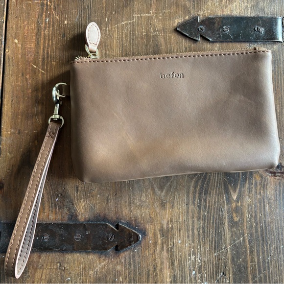 Handbags - Brown Leather Wristlet Clutch